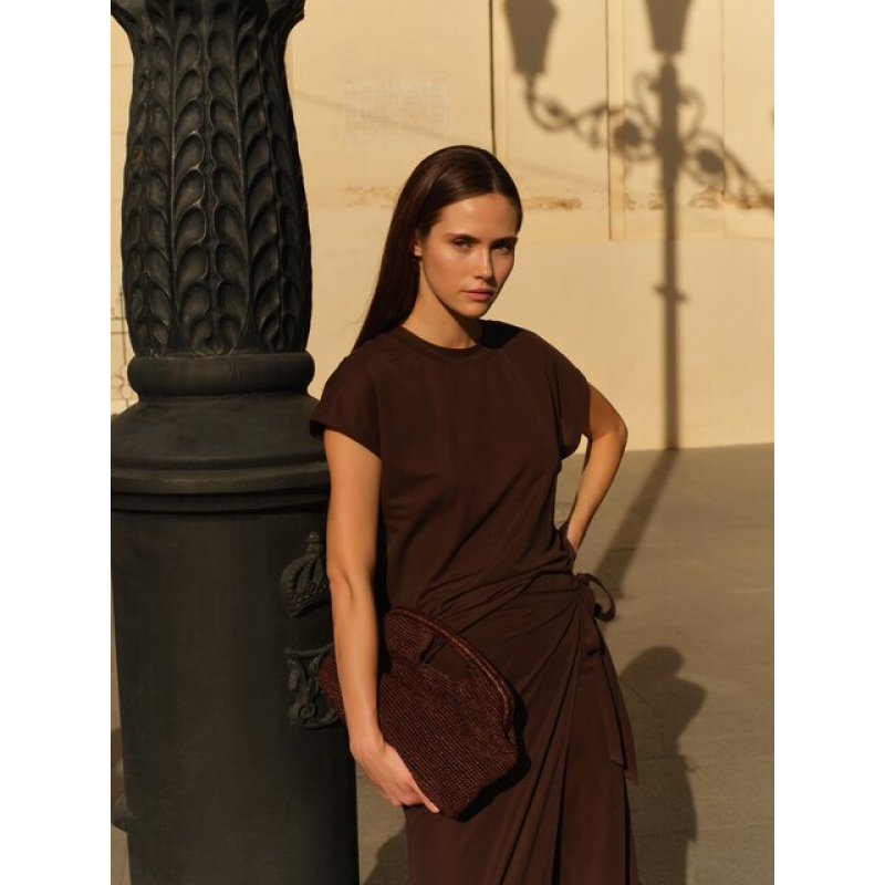 YAYA Mouwloos topje met ronde hals aubergine purple
