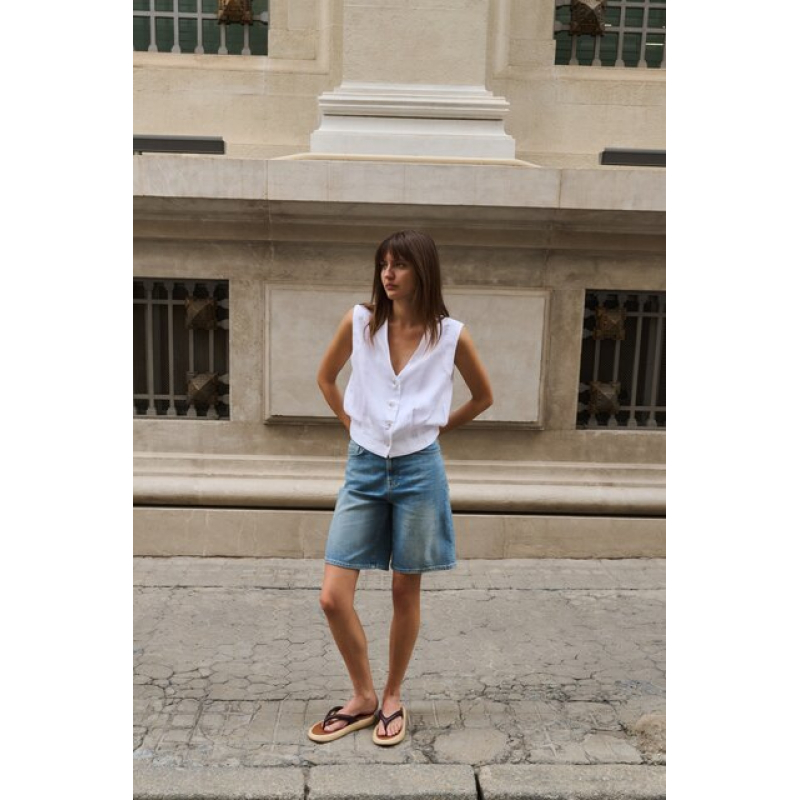 YAYA Denim bermuda short mid blue denim