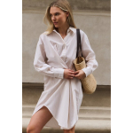 YAYA Jurk met knoopdetails semolina brown dessin