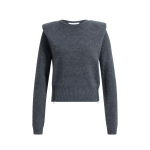 YAYA Gebreide trui met details op de schouders anthracite