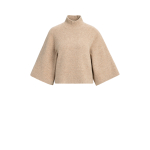 YAYA Trui met hoge hals en wijde mouwen dark beige