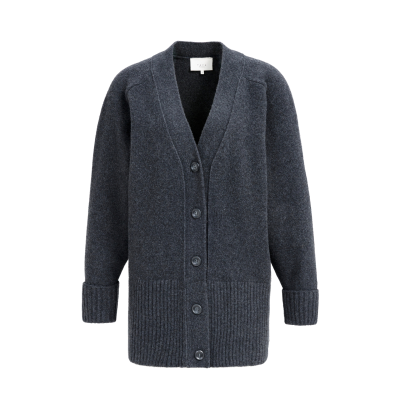 YAYA Cardigan in ribsteek anthracite