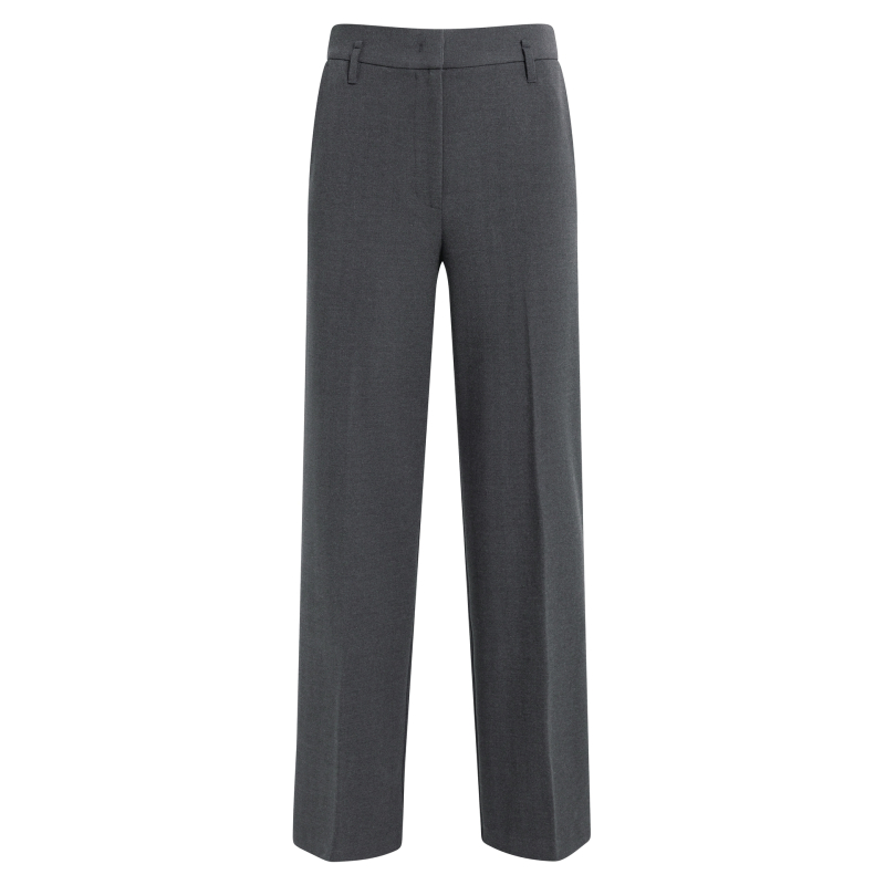 YAYA Geweven, gestructureerde, rechte broek met getailleerde band black