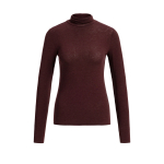 YAYA Top met lange mouwen en hoge halslijn choco/red