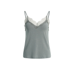 YAYA Jersey singlet met kanten rand soap grey