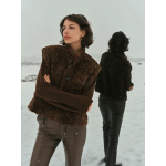 YAYA Oversized bodywarmer van imitatiebont met koorddetails.