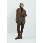 YAYA Geweven stretch tregging met ritssluiting aan de manchetten brown