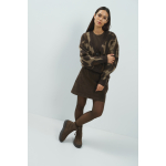 YAYA Suède minirok met een sierlijke riem brown