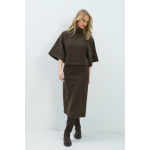 YAYA Sweatshirt van geborsteld jersey met wijde mouwen brown