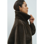 YAYA Oversized omkeerbare mouwloze jas van imitatiebont brown