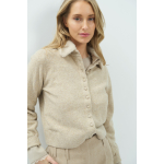 YAYA Vest met afneembare kraag light beige