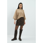 YAYA Zachte geweven minirok met luipaardprint brown