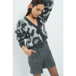 YAYA Gebreide vestmouwen met vleermuismouwen grey